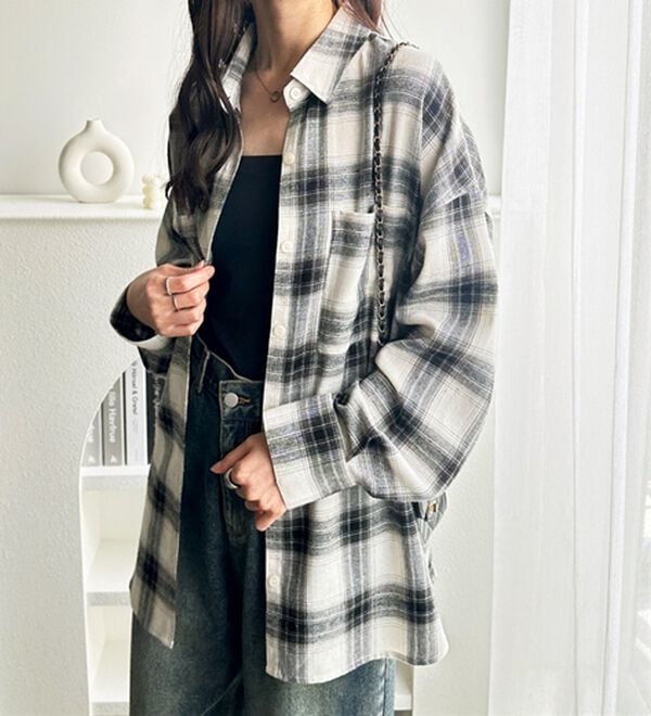 GeeRA（ジーラ）の「チェックロングシャツ（シャツ）」｜詳細画像