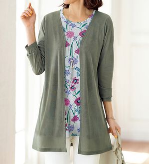 BELLUNA（ベルーナ）の「コーデが完成！花柄プリントカーディガンアンサンブル（アンサンブル）」｜詳細画像