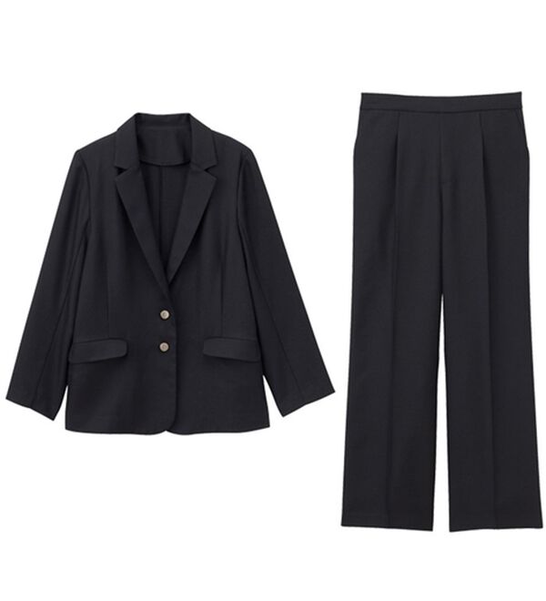 GeeRA（ジーラ）の「【２点セット】２ボタンボックスジャケットセットアップ（パンツスーツ）」｜詳細画像