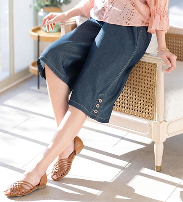 ルフラン（ルフラン）の「【２本組】ひざ下丈リラックスデニム（その他パンツ）」｜詳細画像