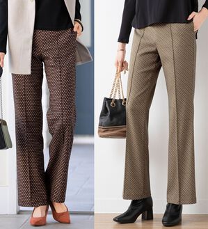 ルフラン（ルフラン）の「【２本組】ジャカード素材ストレッチパンツ＜ブラン＞（フルレングスパンツ）」｜詳細画像