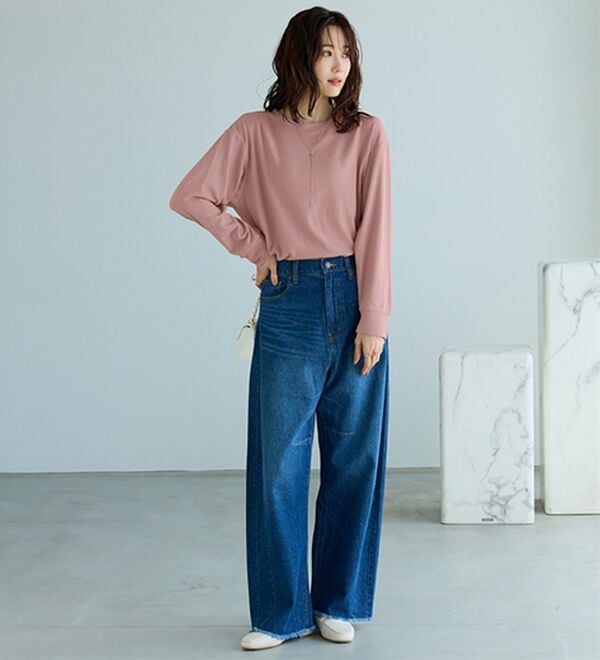 BELLUNA（ベルーナ）の「マシュマロタッチふんわり起毛素材プルオーバー（カットソー）」｜詳細画像