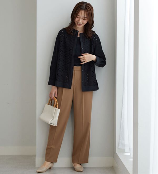 BELLUNA（ベルーナ）の「花柄レース切替シャツジャケット（シャツ）」｜詳細画像