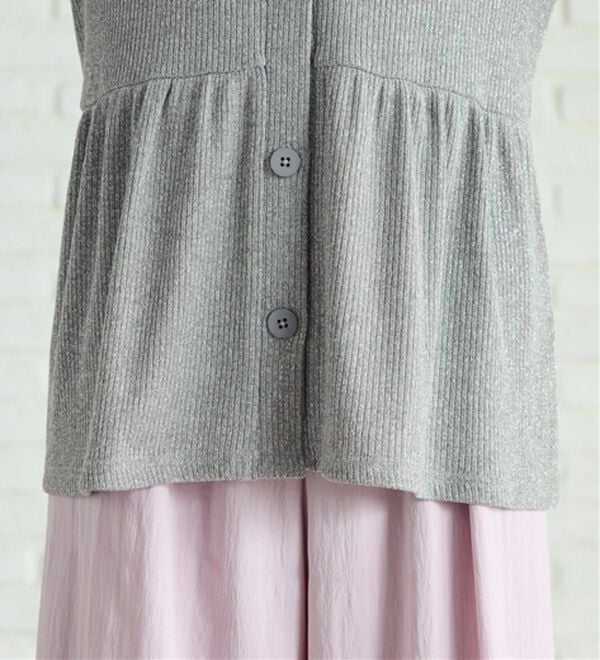 BELLUNA（ベルーナ）の「ラメ調リブ素材ペプラムカーディガン（ニットカーディガン）」｜詳細画像