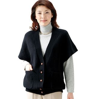 「ウール１００％ふんわりロングベスト（ベスト）」｜詳細画像