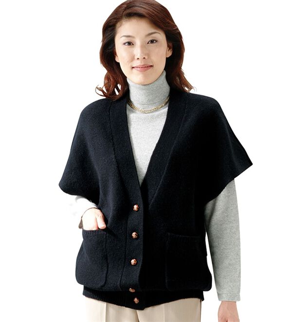 「ウール１００％ふんわりロングベスト（ベスト）」｜詳細画像