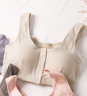 LAVIENNE（ラヴィエンヌ）の「素肌よろこぶオーガニックコットン前開きブラ（ブラジャー）」｜グレージュ