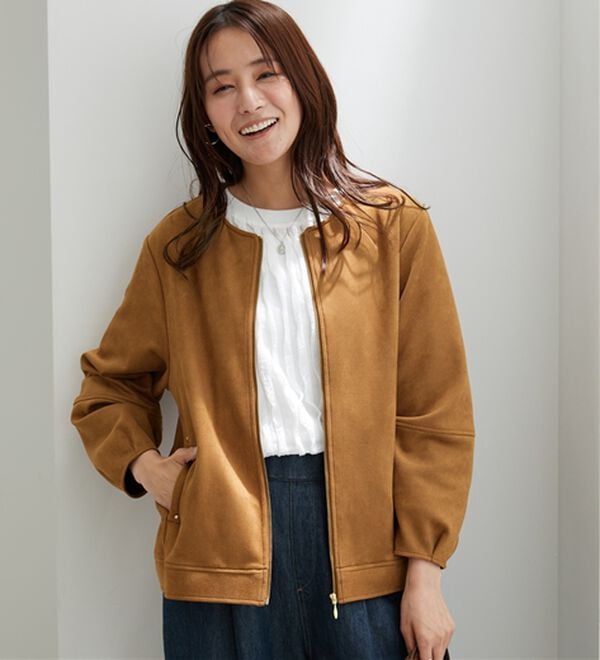 BELLUNA（ベルーナ）の「スエード調ランタン袖ミドル丈ジャケット（その他ジャケット）」｜詳細画像