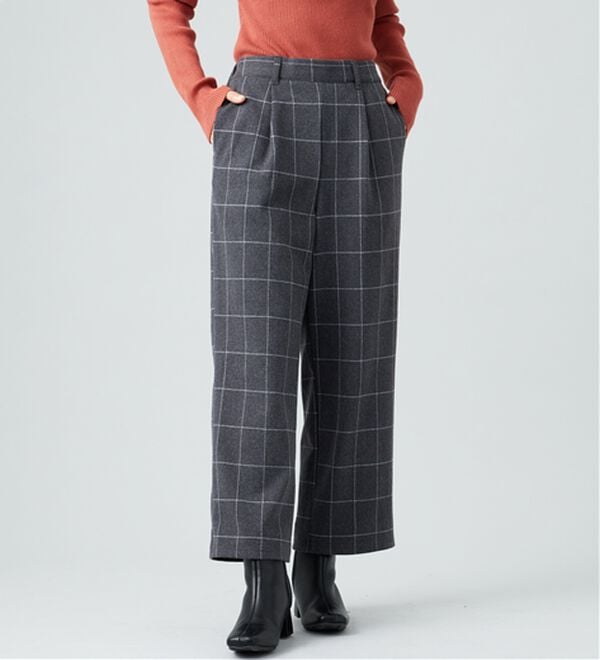 BELLUNA（ベルーナ）の「ウール調ふっくらワイドパンツ（ワイドパンツ・ガウチョ）」｜詳細画像