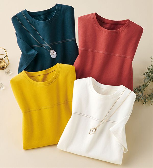 ルフラン（ルフラン）の「【４色組】ひんやり＊キシリトールＴシャツ（Tシャツ）」｜詳細画像