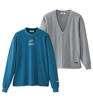 「＜フィラ＞ミラノリブカーデ＆Ｔシャツ（メンズＴシャツ）」｜杢グレー