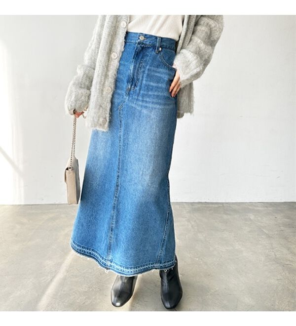 GeeRA（ジーラ）の「バックスリットデニムロングスカート（ロングスカート）」｜詳細画像