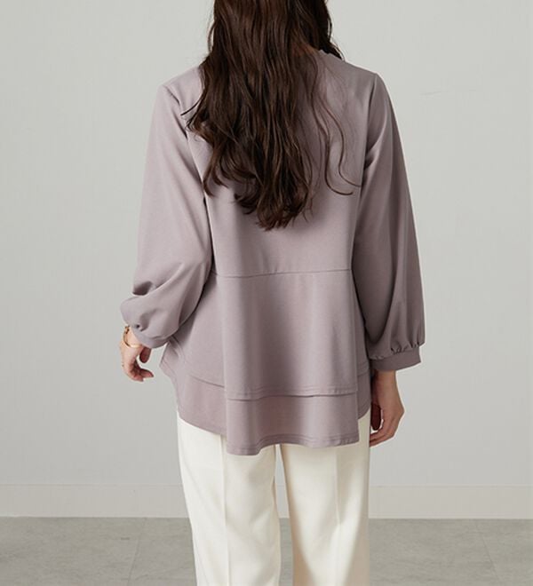 BELLUNA（ベルーナ）の「【再入荷】ボリューム袖美人顔バックフレアーＴブラウス（ブラウス）」｜詳細画像