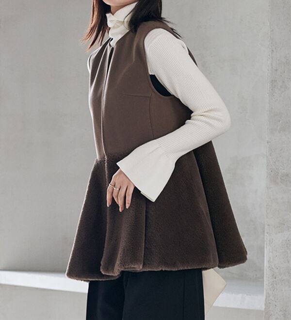 RANAN（ラナン）の「ペプラムファー切替ジレ（ジレ）」｜詳細画像