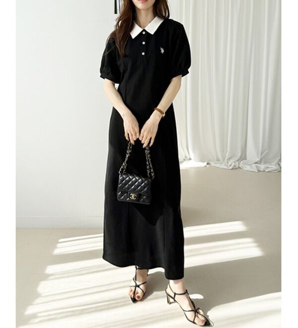 GeeRA（ジーラ）の「【Ｕ．Ｓ．ＰＯＬＯＡＳＳＮ】ポロ衿ワンピ―ス（その他ワンピース）」｜詳細画像