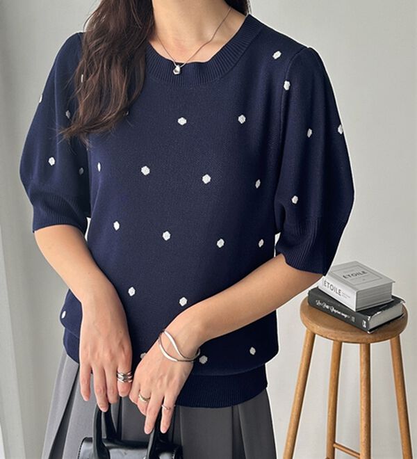 GeeRA（ジーラ）の「ドット柄ジャガードトップス（ニット・セーター）」｜詳細画像