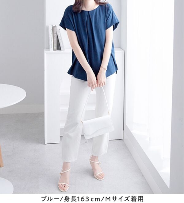 alotta（アロッタ）の「ひんやりタックデザインＴシャツ（カットソー）」｜詳細画像