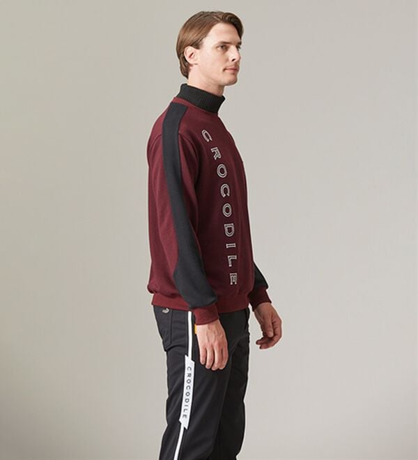 「＜クロコダイル＞技ありニット使い裏起毛トレーナー（メンズニット・セーター）」｜詳細画像