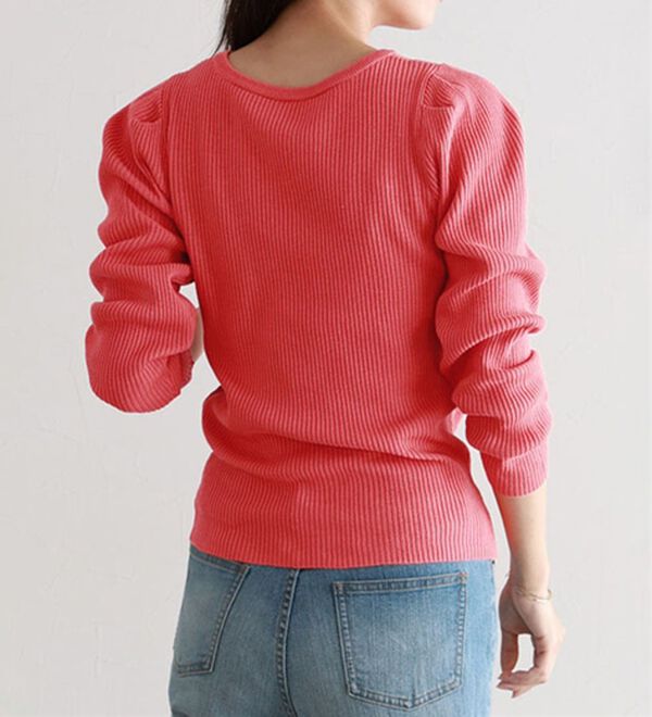 Pierrot（ピエロ）の「【選べるネック】パワーショルダーリブニット（ニット・セーター）」｜詳細画像