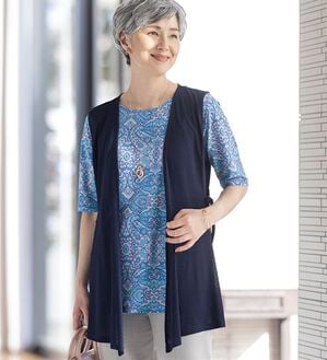 ルフラン（ルフラン）の「【２色組】サラリとお出かけ！ジレアンサンブル（ジレ）」｜詳細画像