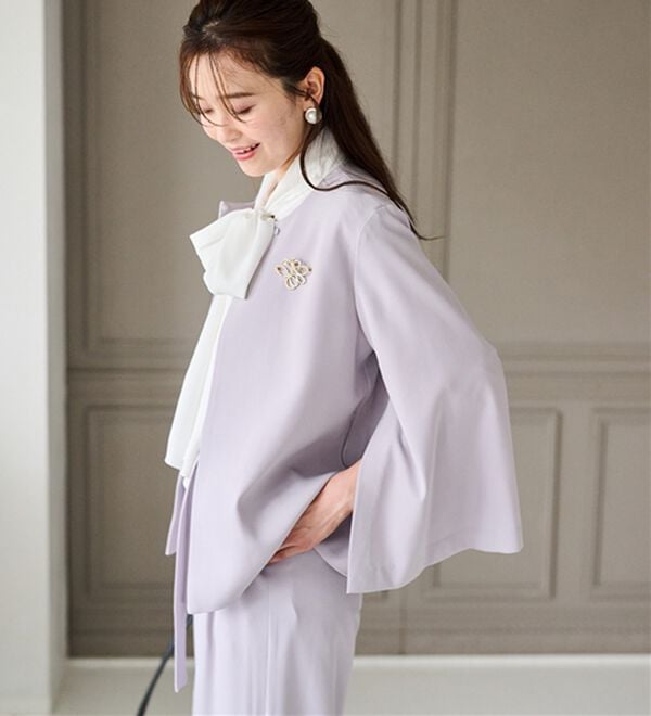 2点セット】防しわ！洗える！ケープライクジャケットセットアップ