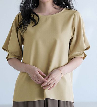 RANAN（ラナン）の「ひんやり！袖タックデザインきれい見えブラウス（ブラウス）」