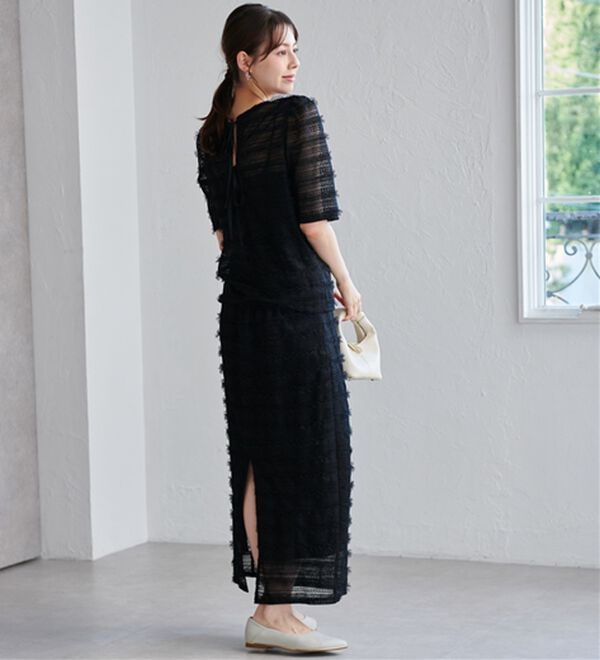 RANAN（ラナン）の「フリルレースパフスリーブトップス（カットソー）」｜詳細画像