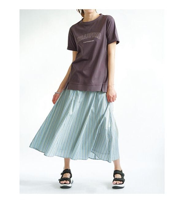 BELLUNA（ベルーナ）の「即コーデ完成！綿１００％ストライプ柄セットアップ（セットアップ）」｜詳細画像