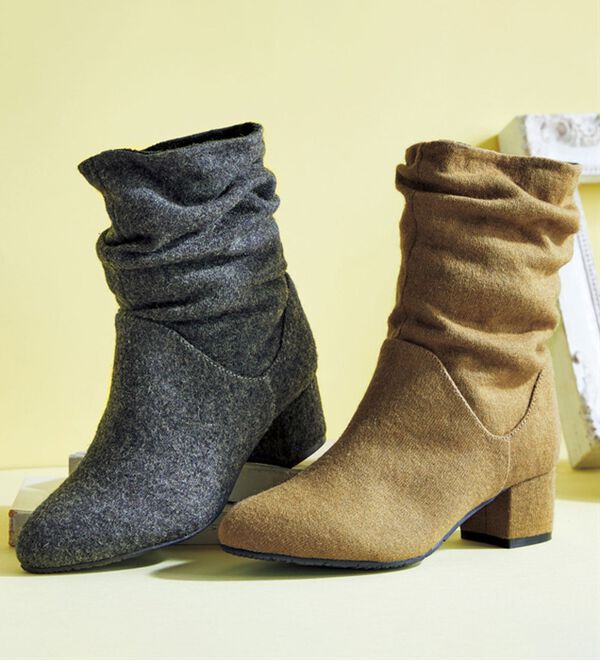 BELLUNA（ベルーナ）の「くしゅっと小洒落感ニットブーツ（ブーツ）」｜詳細画像