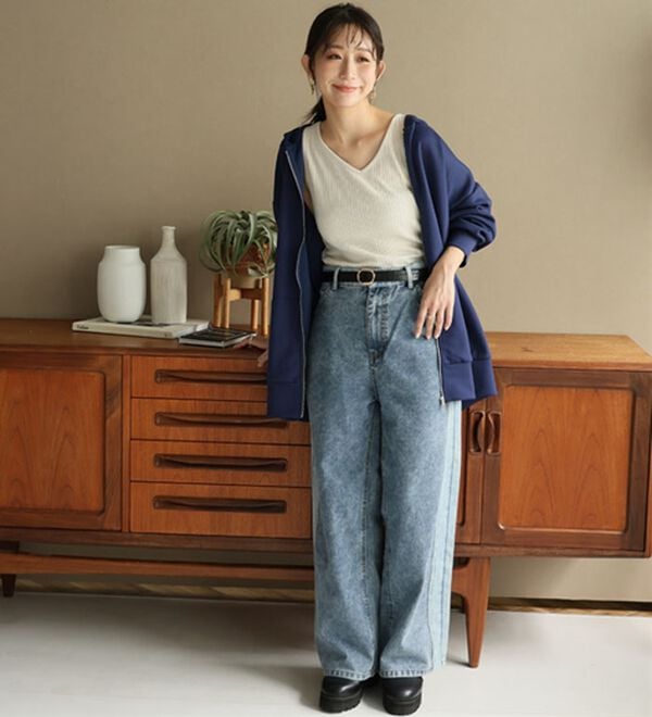 A HAPPY MARILYN（アハッピーマリリン）の「【Ｌ～６Ｌ】なめらかさらり美人なダンボールジップパーカースウェット（パーカー）」｜詳細画像