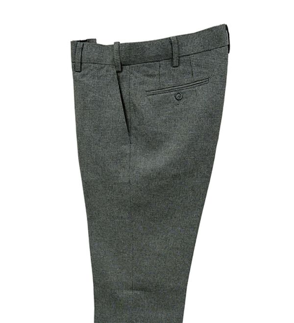 「裾上げ済コンビネーションスラックス　ノータック（メンズスラックス）」｜グレー(チェック)