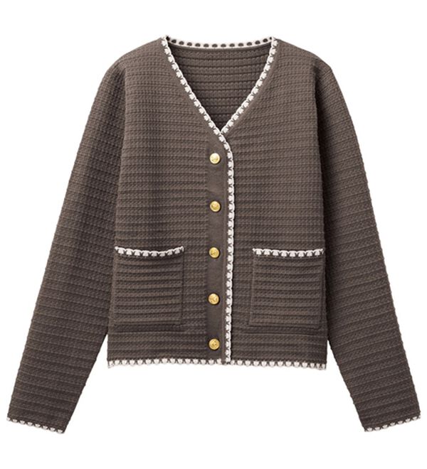 RANAN（ラナン）の「ツイード風配色ニットカーディガン（ニットカーディガン）」｜詳細画像