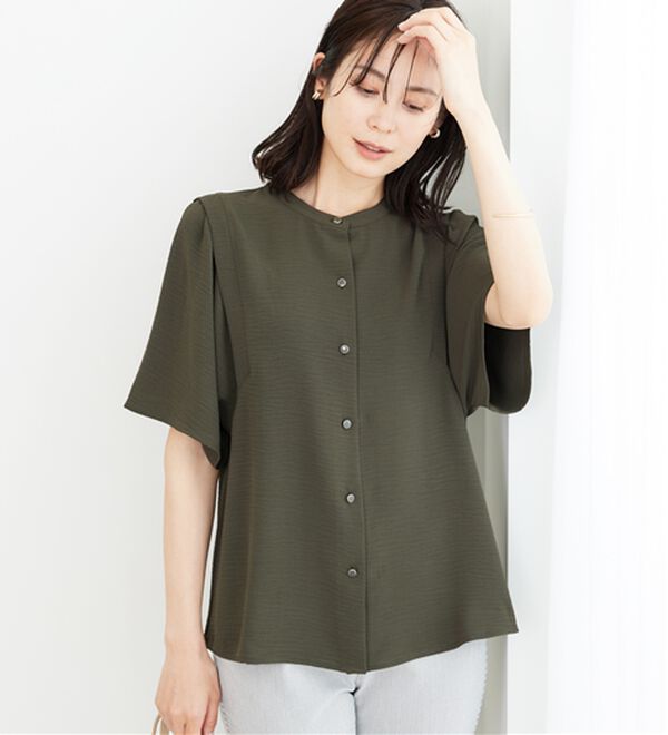 BELLUNA（ベルーナ）の「お手入れ楽々！肩タックデザインブラウス（ブラウス）」｜詳細画像