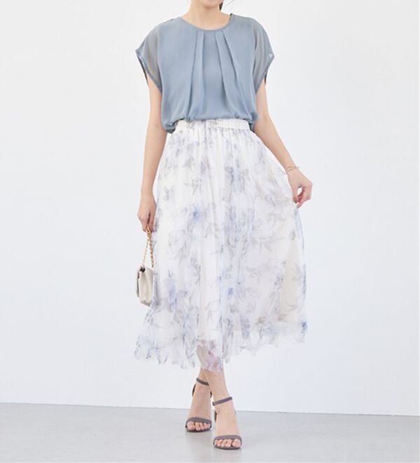 alotta（アロッタ）の「【接触冷感】機能付インナーシフォンブラウス（ブラウス）」｜詳細画像