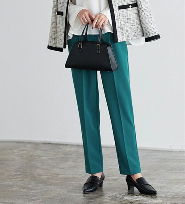 Pierrot（ピエロ）の「【選べる丈】高見えゆるテーパードパンツ（フルレングスパンツ）」｜ブルーグリーン