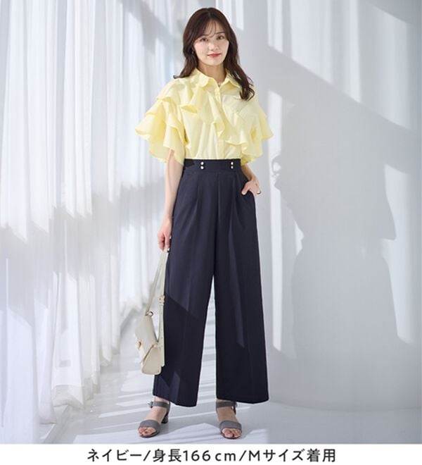 alotta（アロッタ）の「風が通り抜ける！サッカーマリンワイドパンツ（ワイドパンツ・ガウチョ）」｜詳細画像