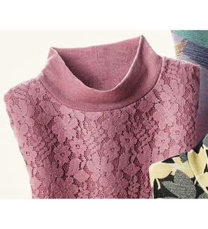 BELLUNA（ベルーナ）の「華やかプリントのふんわりプルオーバー（チュニック）」｜ピンク