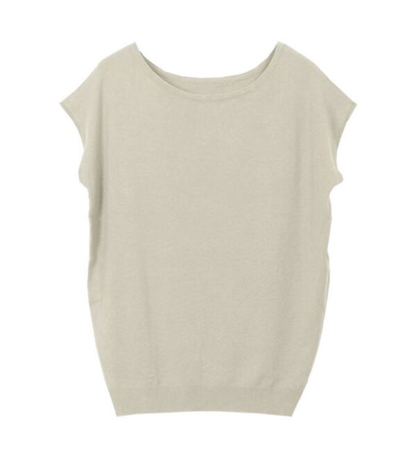 Pierrot（ピエロ）の「【選べる２ネック】シルクタッチフレンチスリーブニット（ニット・セーター）」｜詳細画像