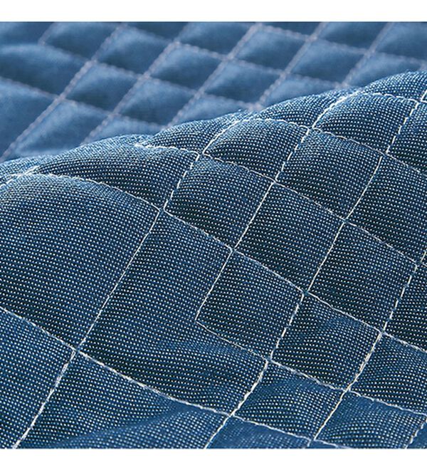 BELLUNA（ベルーナ）の「デニム調素材中わたパネルキルティング使いコート（ハーフコート）」｜詳細画像