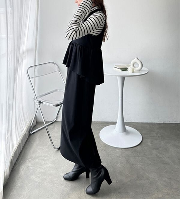 GeeRA（ジーラ）の「楽ちん！ペプラムジャンパースカート（ジャンパースカート）」｜詳細画像