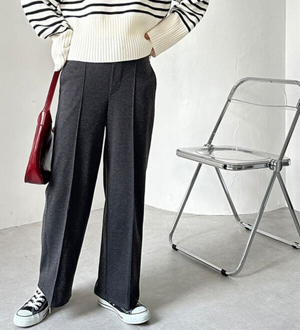 GeeRA（ジーラ）の「美脚ストレッチセミワイドパンツ（ワイドパンツ・ガウチョ）」｜詳細画像