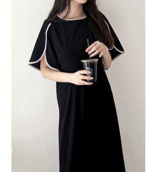 GeeRA（ジーラ）の「スリット入りフレアースリーブワンピース（その他ワンピース）」｜詳細画像