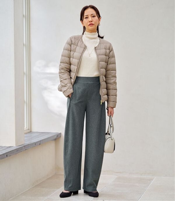 BELLUNA（ベルーナ）の「＜＆ｃｏｃｏｃｈｉ＞ウーリッシュジャージーバレルパンツ（ワイドパンツ・ガウチョ）」｜詳細画像