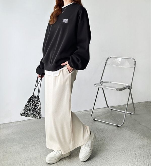 GeeRA（ジーラ）の「【着回し力◎】楽ちんすっきり見え！リブロングスカート（ロングスカート）」｜詳細画像