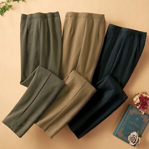 BELLUNA（ベルーナ）の「日本製あったかニットコール素材パンツ（フルレングスパンツ）」｜詳細画像