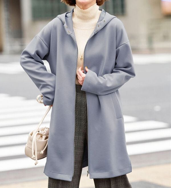 BELLUNA（ベルーナ）の「衿デザインロング丈パーカー（パーカー）」｜詳細画像