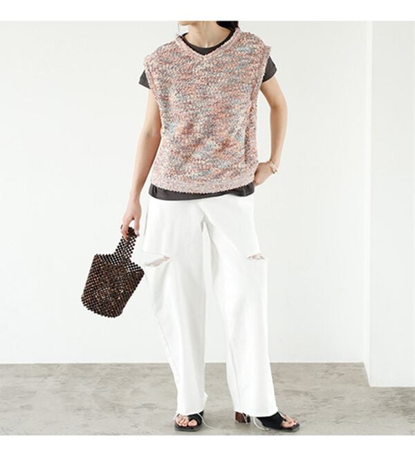 GeeRA（ジーラ）の「前後２ＷＡＹファンシーニットトップス（ニット・セーター）」｜詳細画像