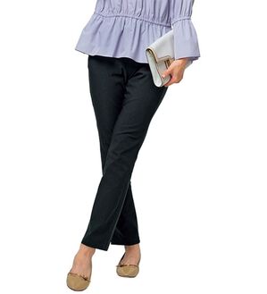 VINNO（ヴィノ）の「スマホポッケ付のびのび裏起毛スリムパンツ（フルレングスパンツ）」｜ブラック