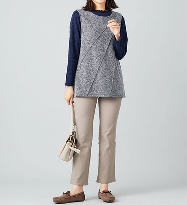 BELLUNA（ベルーナ）の「ブークレ素材タックデザインアンサンブル（アンサンブル）」｜詳細画像