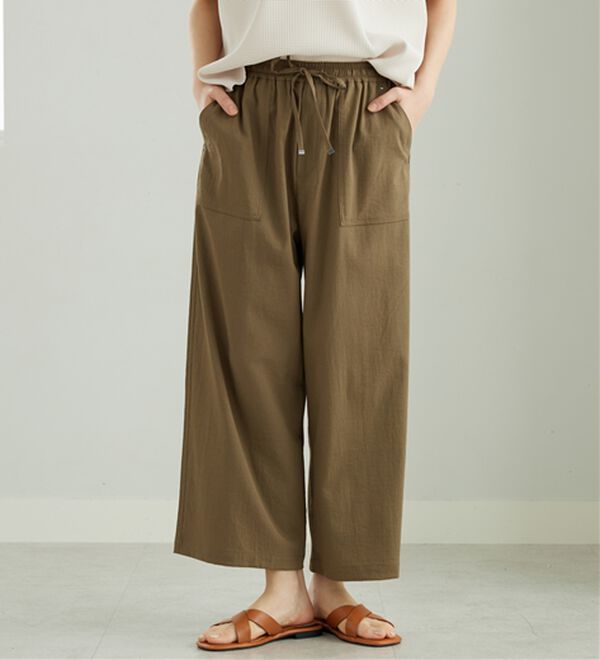 BELLUNA（ベルーナ）の「サラリ快適！ビンテージ調ベイカーワイドパンツ（ワイドパンツ・ガウチョ）」｜詳細画像
